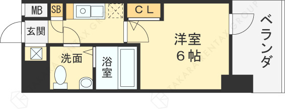 エスリードレジデンス梅田フロント-1K(105395495)の間取り図