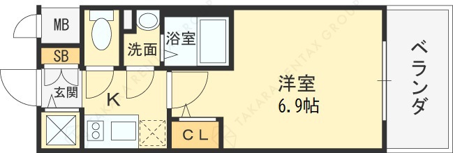 エスリードレジデンス大阪福島-1K(92148911)の間取り図