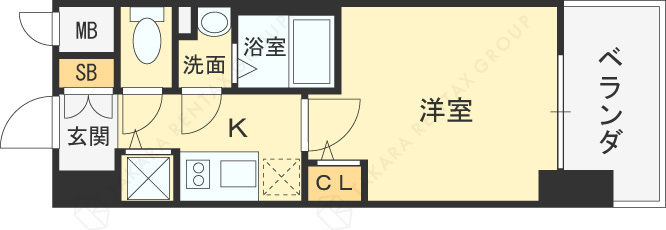 エスリードレジデンス大阪福島-1K(111552793)の間取り図