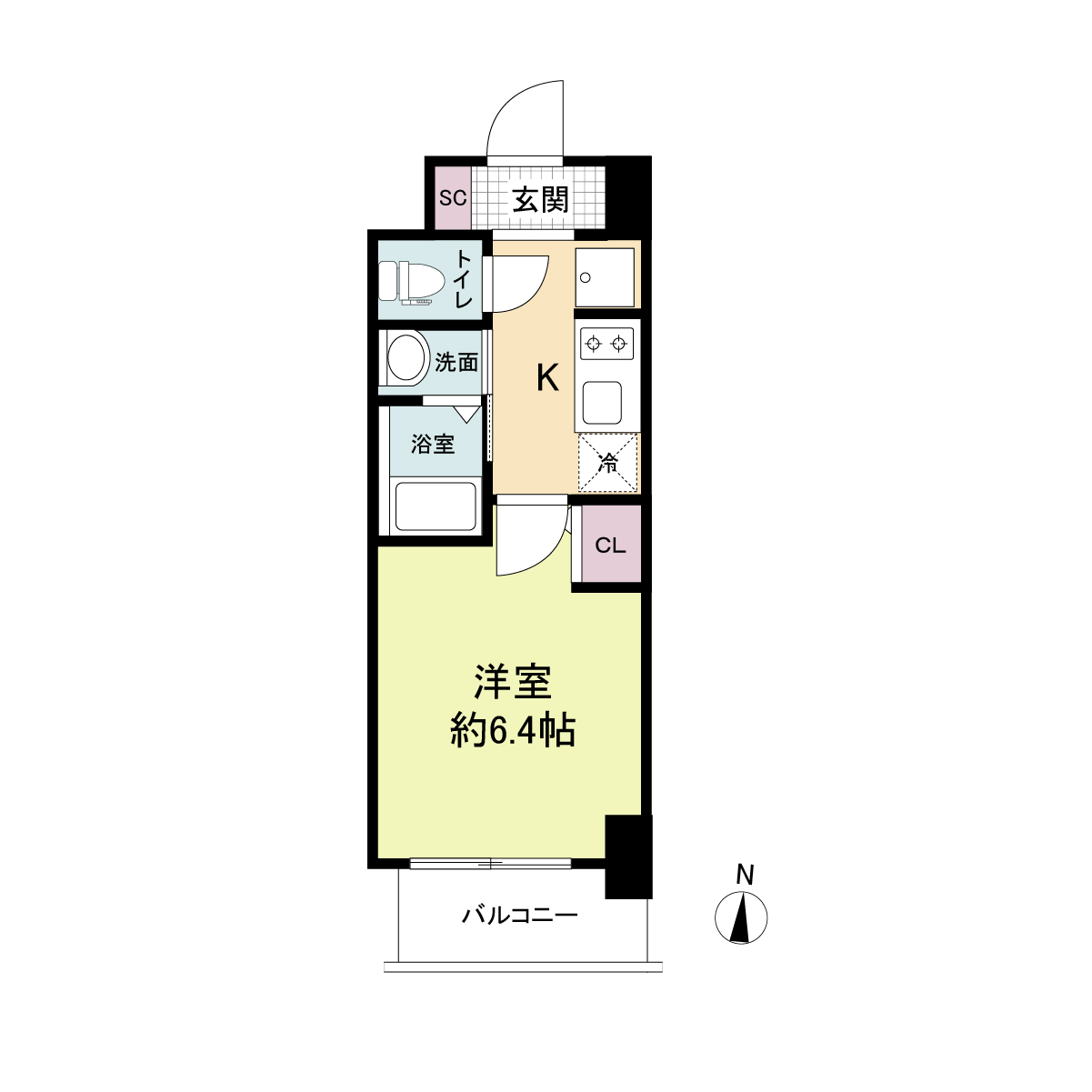 ジオエント福島野田-1K(105264866)の間取り図
