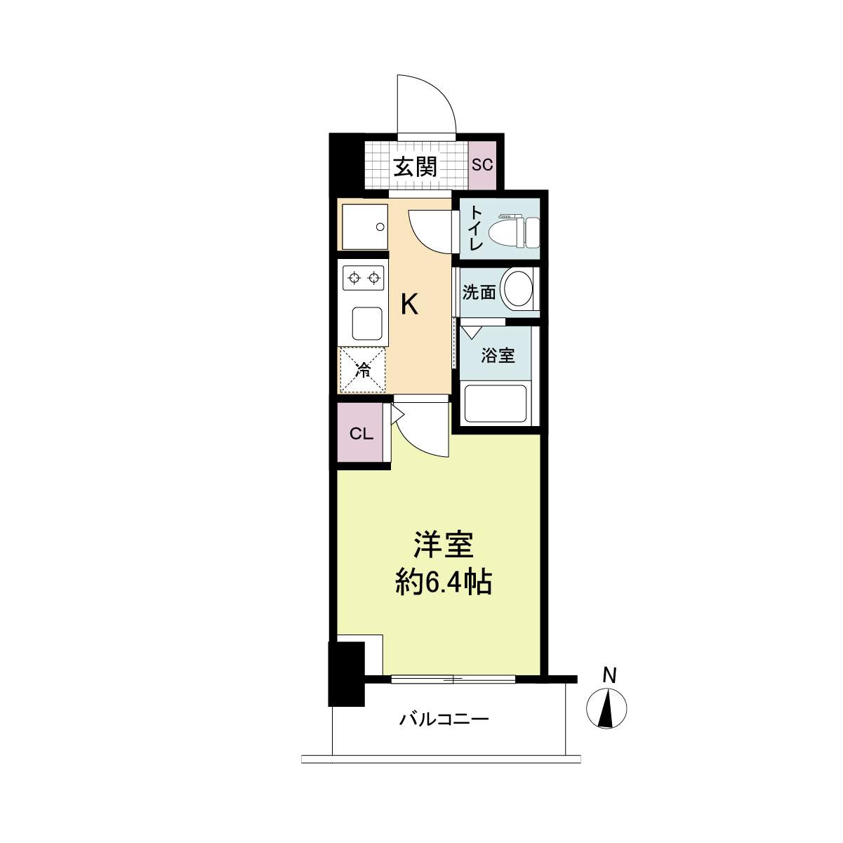 ジオエント福島野田-1K(105264880)の間取り図