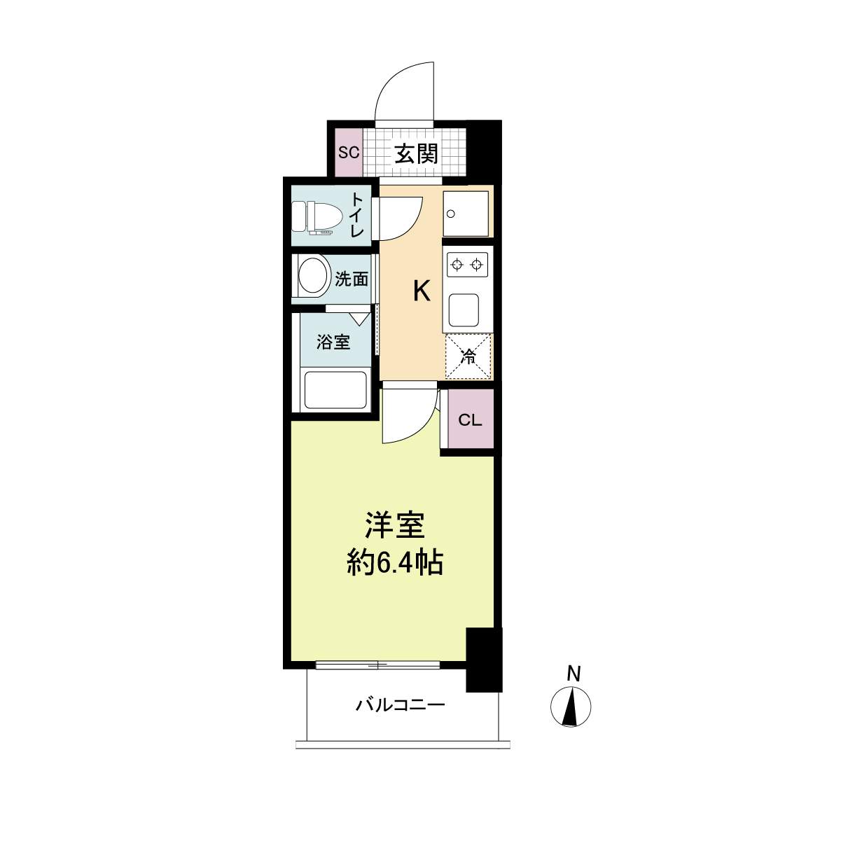 ジオエント福島野田-1K(105264911)の間取り図