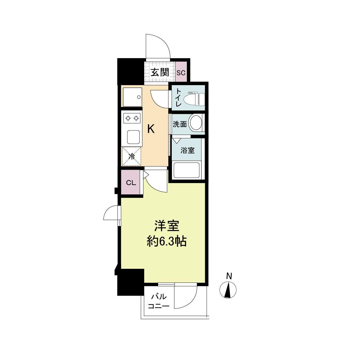 ジオエント福島野田-1K(105264928)の間取り図