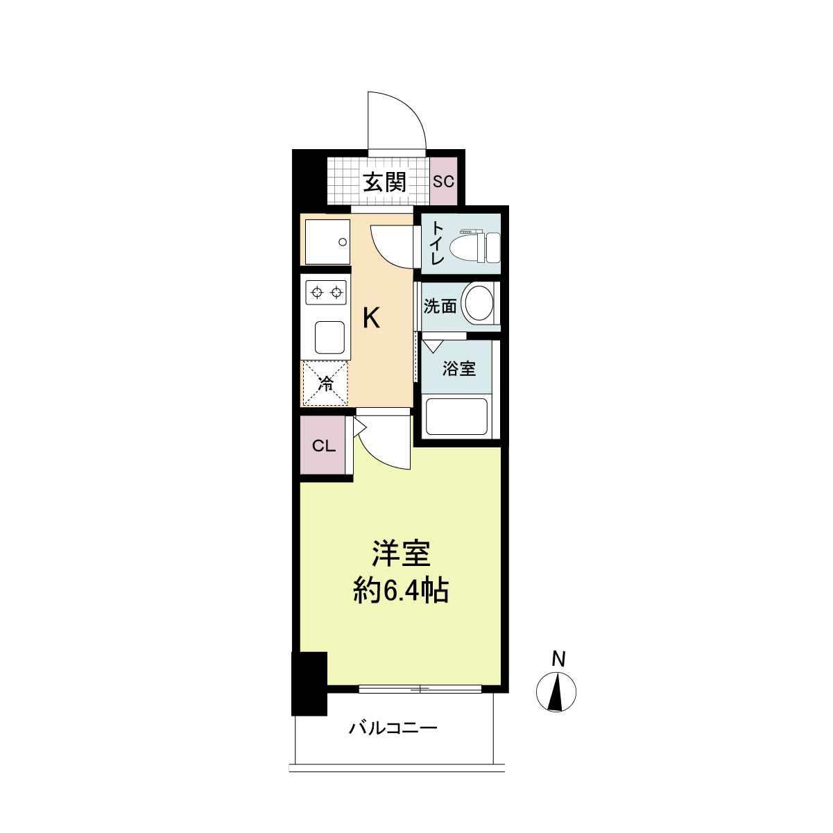 ジオエント福島野田-1K(105264860)の間取り図