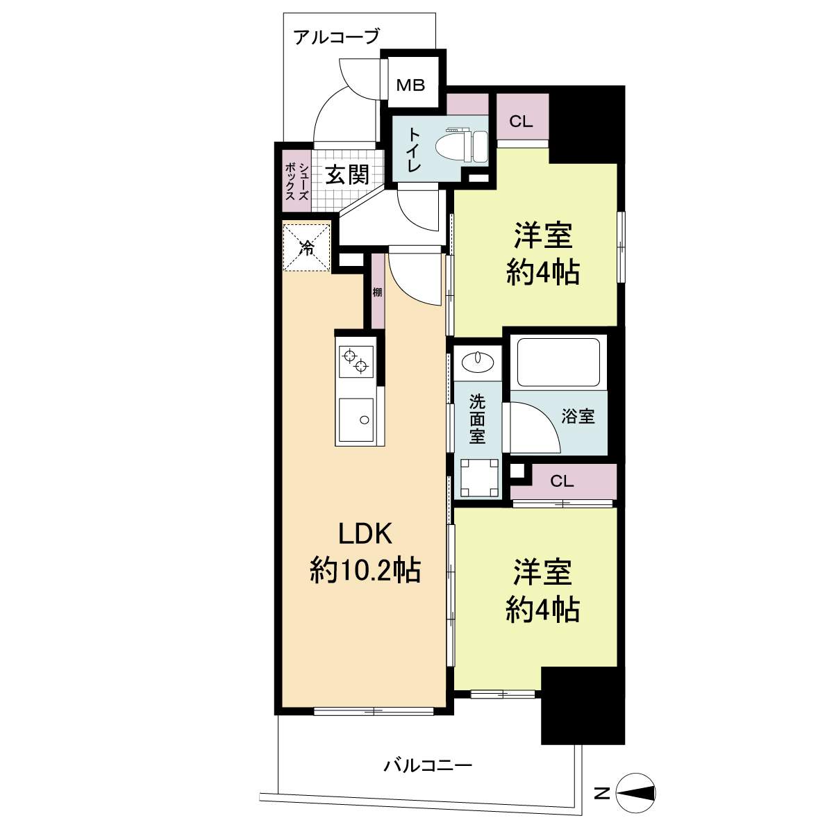 セレニテフラン野田阪神駅前-2LDK(96640661)の間取り図