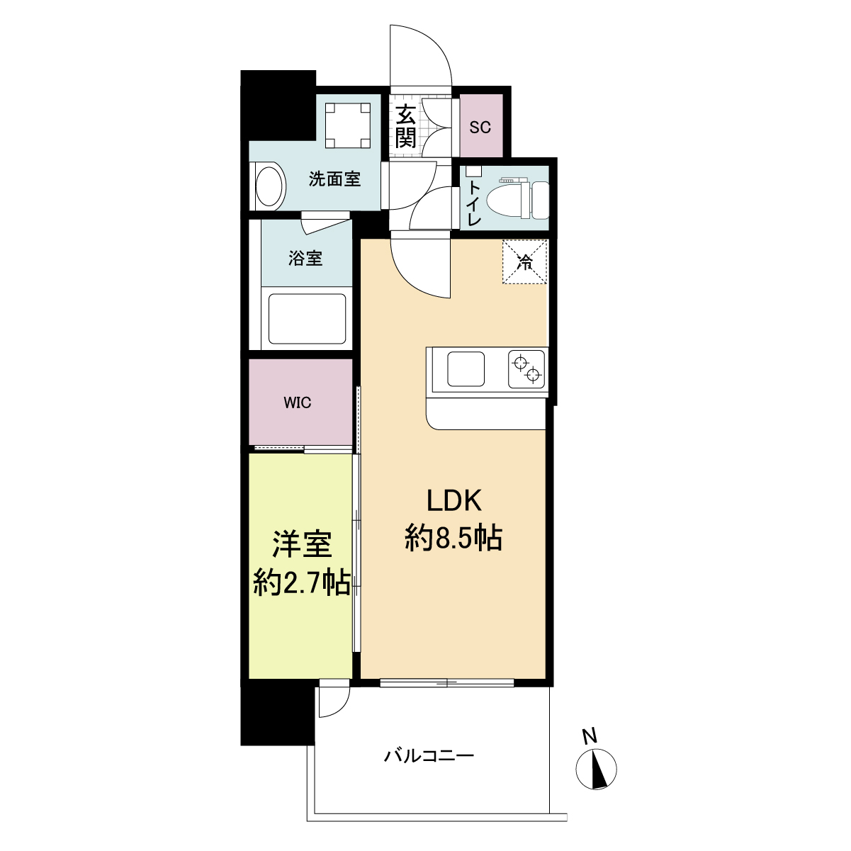 セレニテ福島プリエ-1LDK(105416022)の間取り図