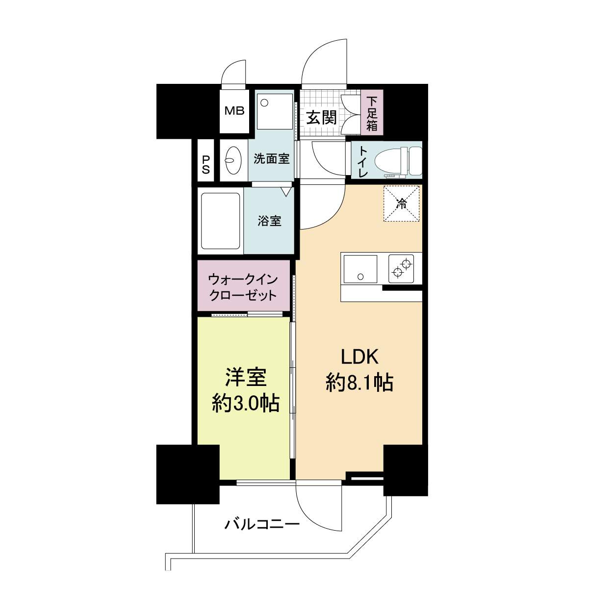 セレニテ福島アリア-1LDK(96639323)の間取り図