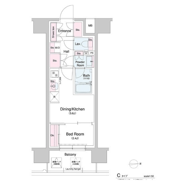 コンフォリア・リヴ南森町Ｑ-1DK(94566135)の間取り図