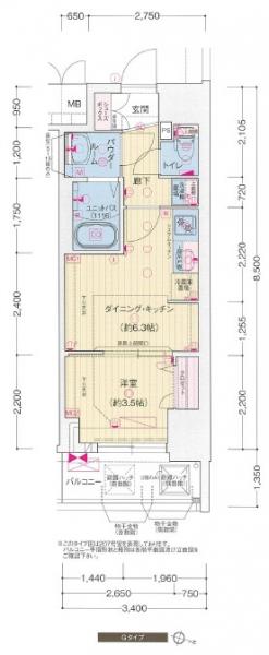 プレサンス福島吉野ミナージ-1DK(94770216)の間取り図