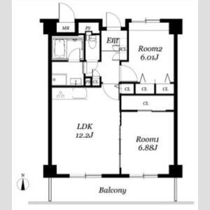 レジディア西天満（旧リヴァージュ西天満）-2LDK(98123690)の間取り図