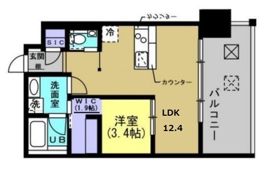 ベネチア天満橋-1LDK(97023265)の間取り図