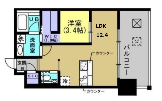 ベネチア天満橋-1LDK(97023458)の間取り図