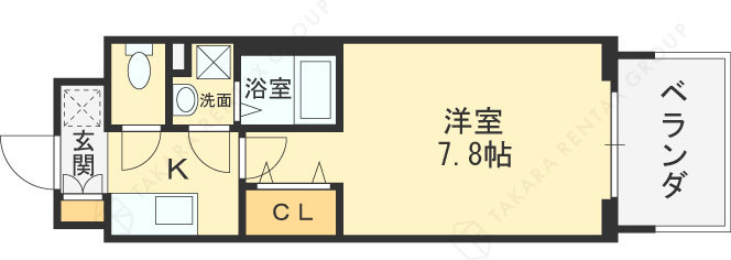 フォーリアライズ福島ＷＥＳＴ-1K(112352915)の間取り図