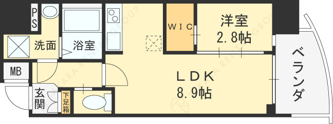 セレニテ福島アリア-1LDK(104921528)の間取り図