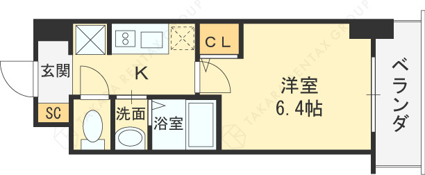 ジオエント福島野田-1K(105264963)の間取り図