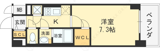 ファーストフィオーレ福島野田Ⅱ-1K(96640566)の間取り図