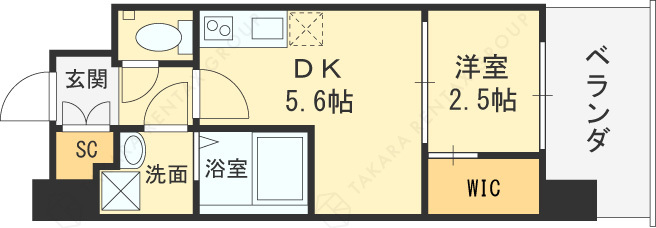 セレニテ福島プリエ-1DK(110687312)の間取り図