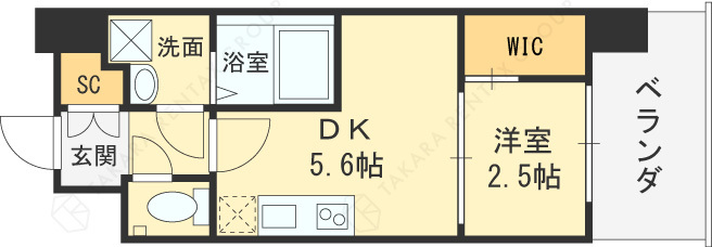 セレニテ福島プリエ-1DK(110794168)の間取り図