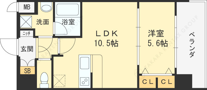 スプランディッド梅田北-1LDK(97178939)の間取り図