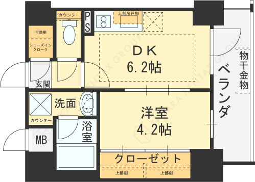 エステムコート大阪福島Ⅱレイヤー-1DK(96985480)の間取り図