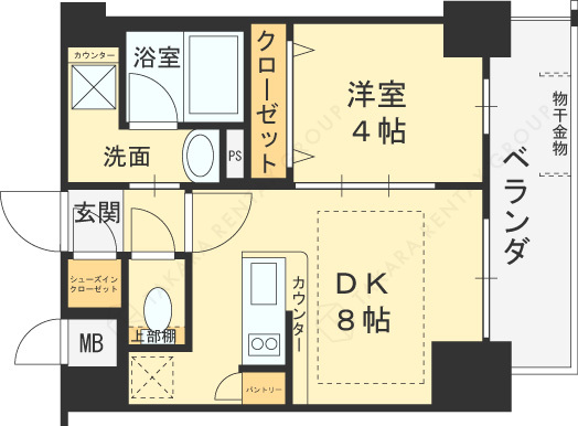 エステムコート大阪福島Ⅱレイヤー-1DK(96985512)の間取り図