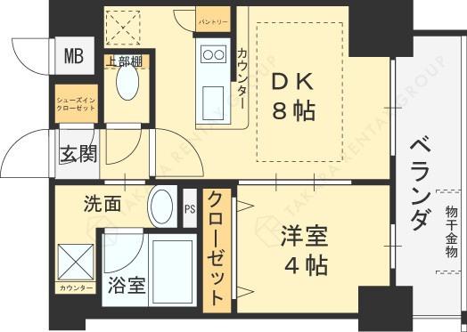 エステムコート大阪福島Ⅱレイヤー-1DK(96985522)の間取り図