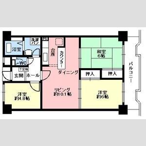 デュオ玉川-3LDK(105217399)の間取り図