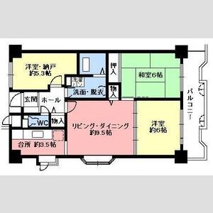 デュオ玉川-3LDK(105217400)の間取り図