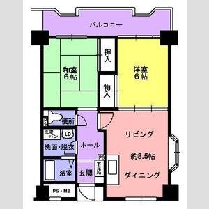 デュオ玉川-2LDK(96912299)の間取り図