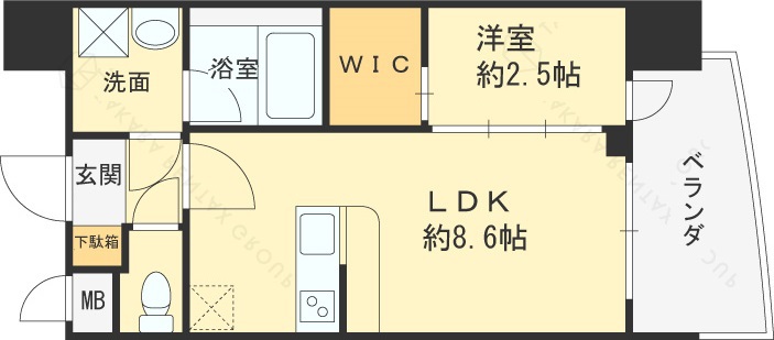 セレニテ中崎町リアン-1LDK(97349275)の間取り図