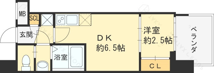 セレニテ中崎町リアン-1DK(97349601)の間取り図