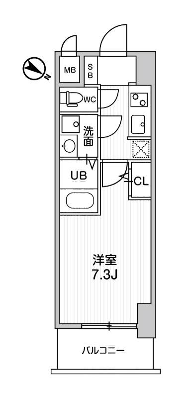 Ｌａ　Ｄｏｕｃｅｕｒ西天満-1K(112498331)の間取り図