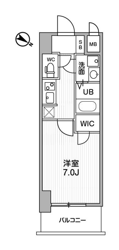 Ｌａ　Ｄｏｕｃｅｕｒ西天満-1K(112560876)の間取り図