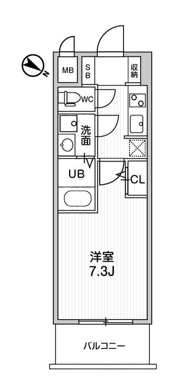 Ｌａ　Ｄｏｕｃｅｕｒ西天満-1K(112220033)の間取り図