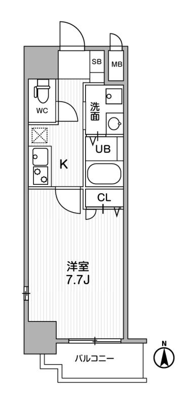 Ｌａ　Ｄｏｕｃｅｕｒ梅田Ｅａｓｔ-1K(104670040)の間取り図