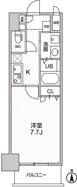 Ｌａ　Ｄｏｕｃｅｕｒ梅田Ｅａｓｔ-1K(104669964)の間取り図