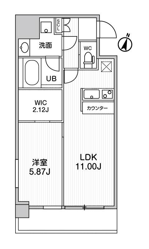 Ｌａ　Ｄｏｕｃｅｕｒ天満-1LDK(104671083)の間取り図