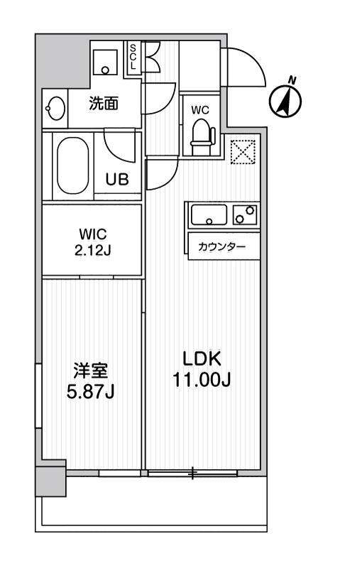Ｌａ　Ｄｏｕｃｅｕｒ天満-1LDK(104671088)の間取り図