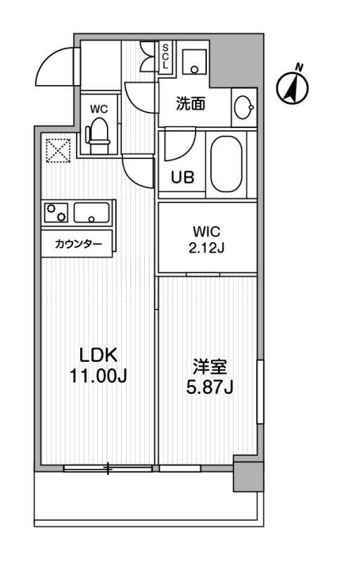 Ｌａ　Ｄｏｕｃｅｕｒ天満-1LDK(111060840)の間取り図