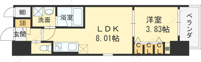 滝川公園プライマリーワン-1LDK(112471345)の間取り図