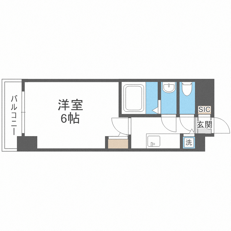 エスリードレジデンス大阪福島フロント-1K(111548964)の間取り図