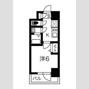 エスリードレジデンス大阪福島フロント-1K(112284961)の間取り図