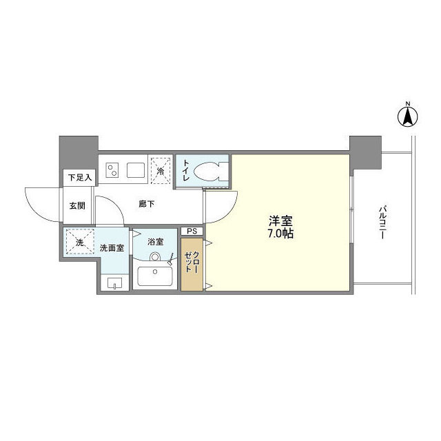 ＢＰＲレジデンス福島-1K(102620736)の間取り図
