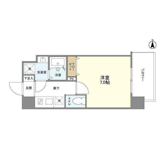 ＢＰＲレジデンス福島-1K(105355231)の間取り図