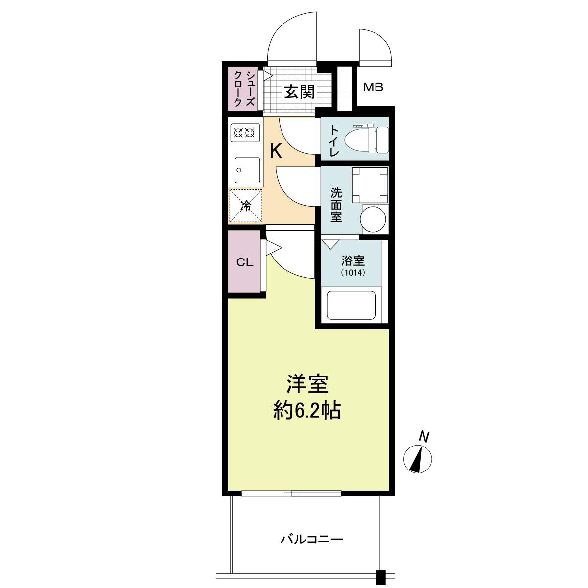 エスリードレジデンス大阪福島シティウエスト-1K(101870829)の間取り図