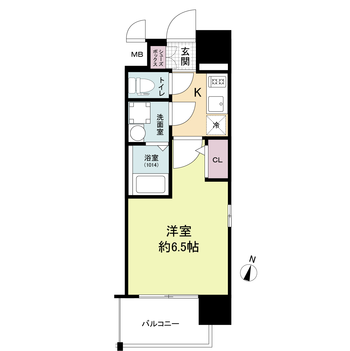 エスリードレジデンス大阪福島シティウエスト-1K(111552554)の間取り図