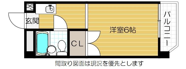 東洋ライオンズマンション野田-1K(105408527)の間取り図