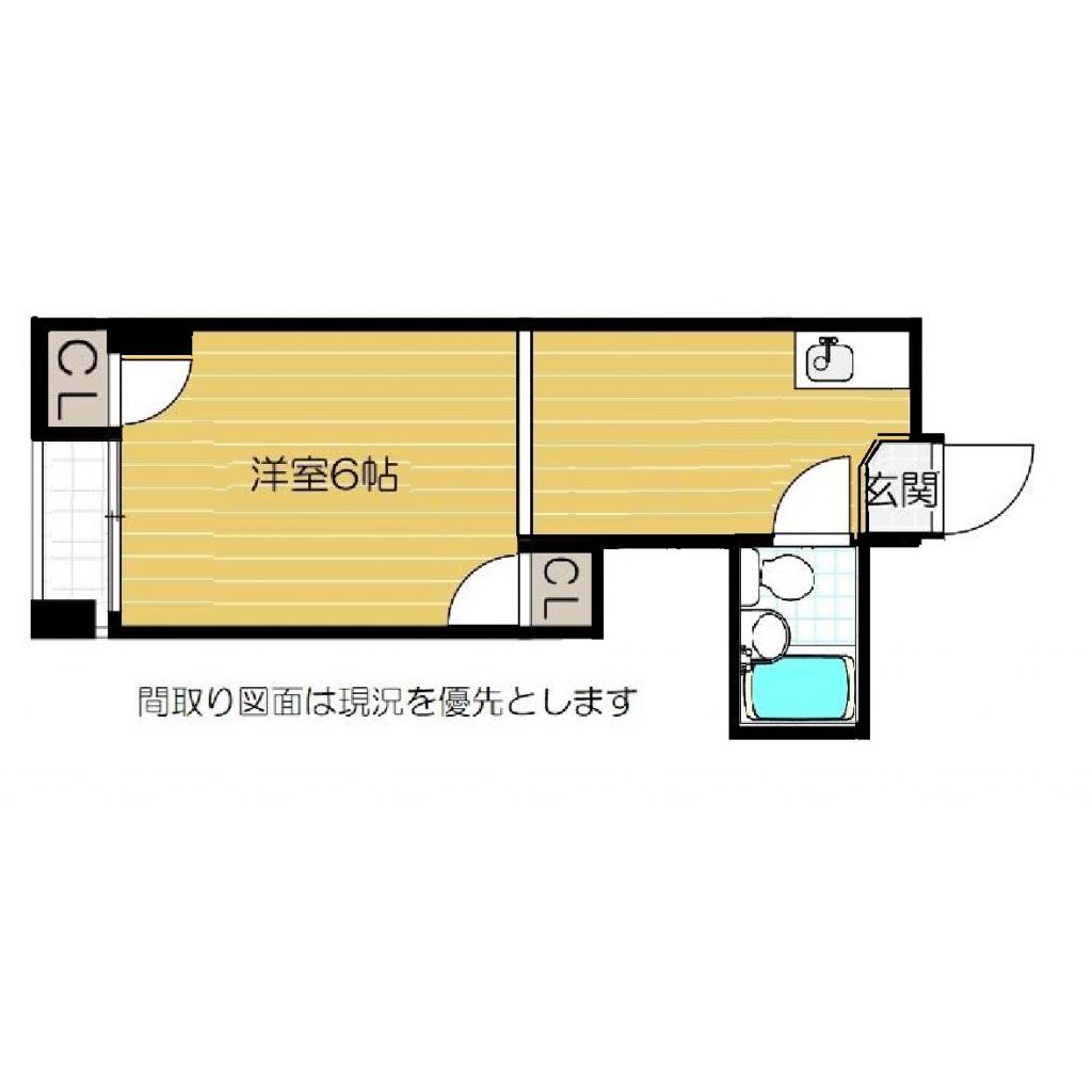 東洋ライオンズマンション野田-1K(97728513)の間取り図
