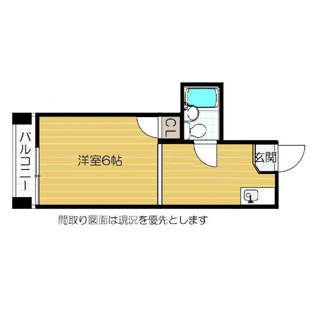 東洋ライオンズマンション野田-1K(97728575)の間取り図