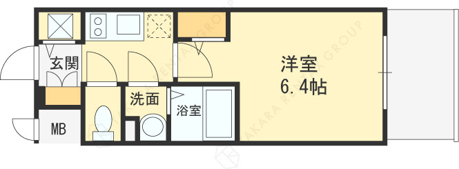 エスリードレジデンスグラン大阪福島ノース-1K(98029732)の間取り図